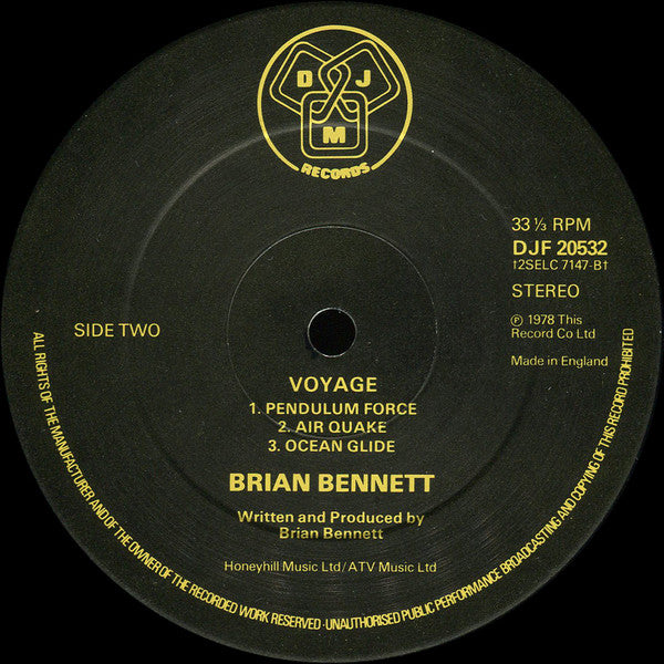Brian Bennett - Voyage (A Journey Into Discoid Funk) - Vinyl LP, Album, UK 1978 (USED NM)