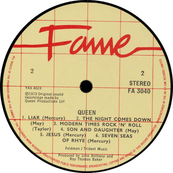 Queen - Queen - Vinyl LP, Album, Reissue, Stereo, UK 1982 (USED VG+)