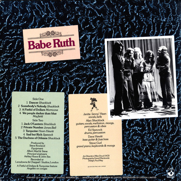 Babe Ruth - Babe Ruth - Vinyl LP, Album, Stereo (USED VG+)