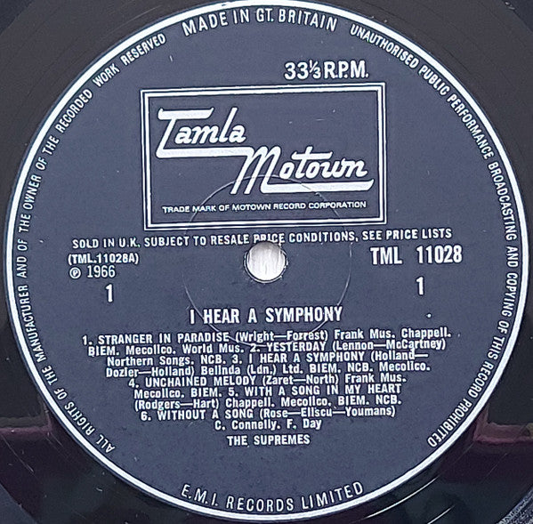 The Supremes - I Hear A Symphony - Vinyl LP, Album, Mono, UK 1966 (USED VG)