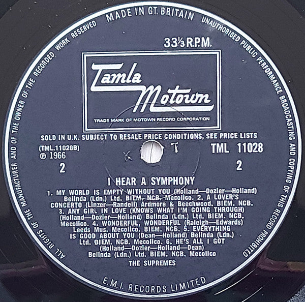 The Supremes - I Hear A Symphony - Vinyl LP, Album, Mono, UK 1966 (USED VG)