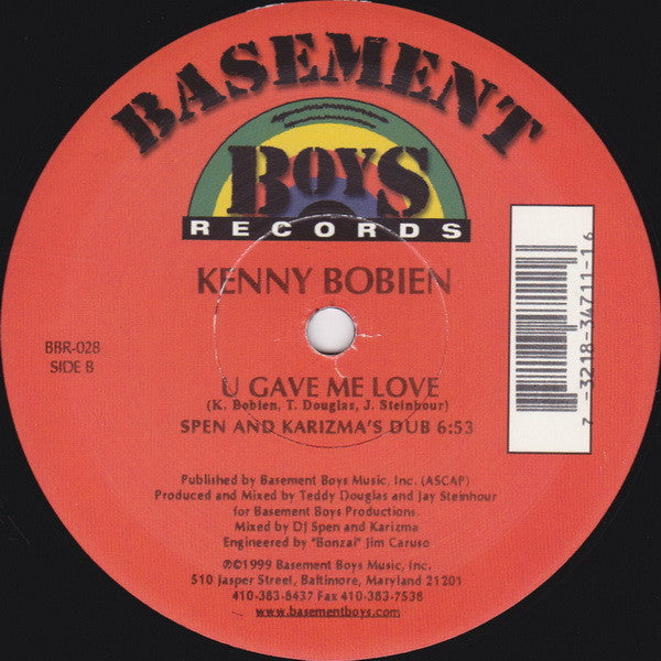Kenny Bobien – U Gave Me Love - Vinyl 12", 33 ⅓ RPM, US 1999 (USED VG+)
