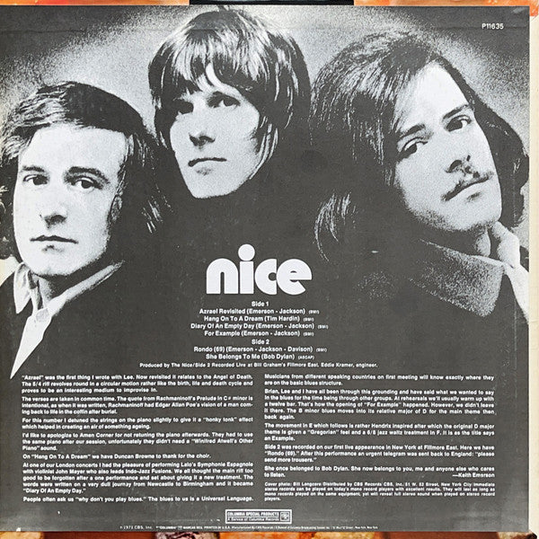 The Nice - Nice - Vinyl LP, Album, Stereo, 1973 (USED VG+)