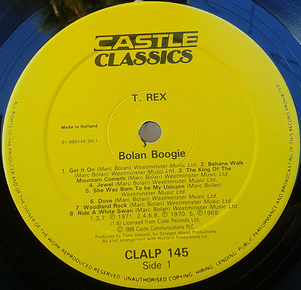 T. Rex - Bolan Boogie - Vinyl LP, Compilation, Reissue, UK 1988 (USED VG+)