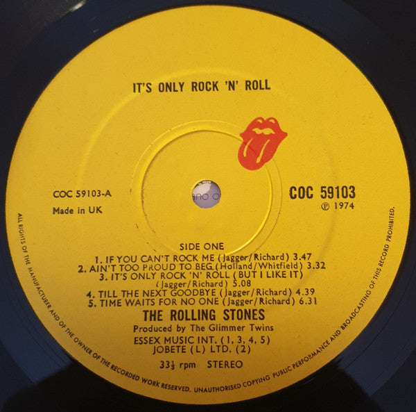 The Rolling Stones - It's Only Rock 'N Roll - Vinyl LP, Album, UK 1974 (USED VG+)