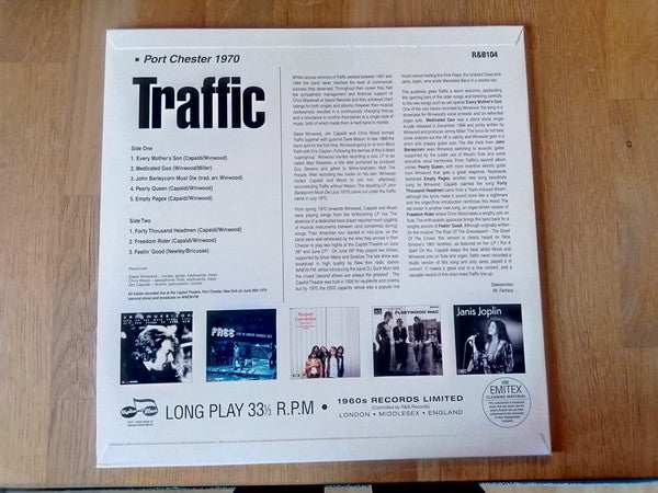 Traffic - Port Chester 1970 - Vinyl LP, Unofficial Release (USED NM)