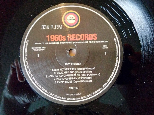 Traffic - Port Chester 1970 - Vinyl LP, Unofficial Release (USED NM)