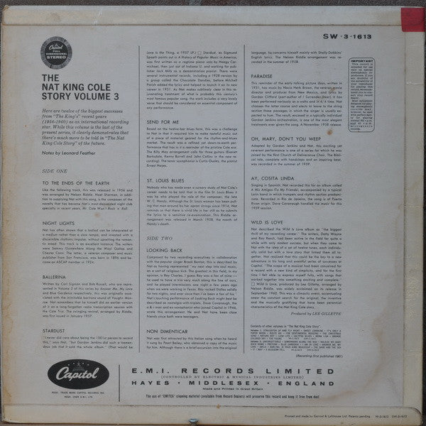 Nat King Cole – The Nat King Cole Story: Volume 3 - Vinyl LP, Compilation, Stereo, UK 1963 (USED VG+)