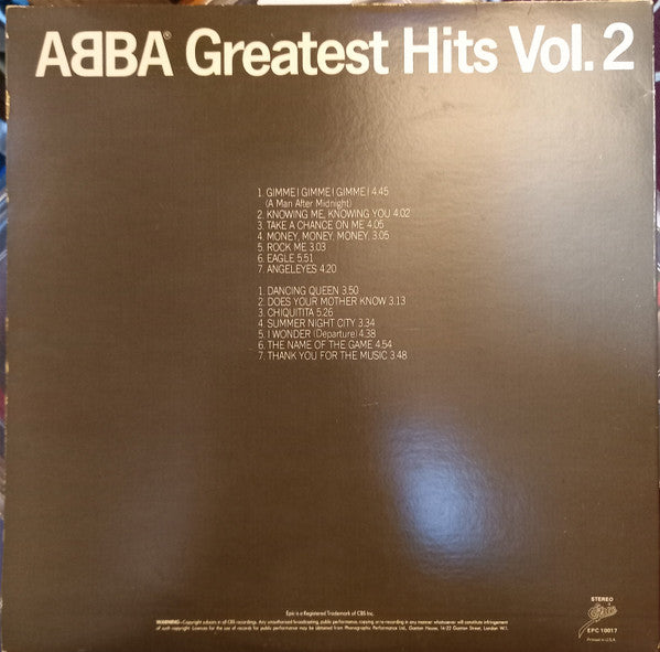 ABBA - Greatest Hits Vol. 2 - Vinyl LP, Album, Compilation, UK 1979 (USED VG)