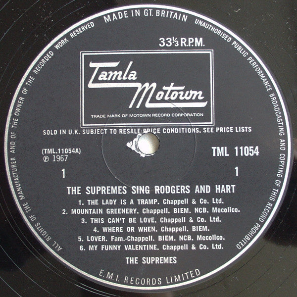 The Supremes - The Supremes Sing Rodgers & Hart - Vinyl LP, Album, Mono, UK 1967 (USED VG)