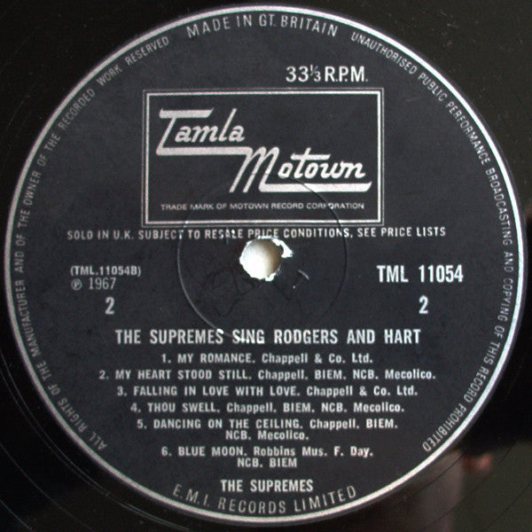 The Supremes - The Supremes Sing Rodgers & Hart - Vinyl LP, Album, Mono, UK 1967 (USED VG)