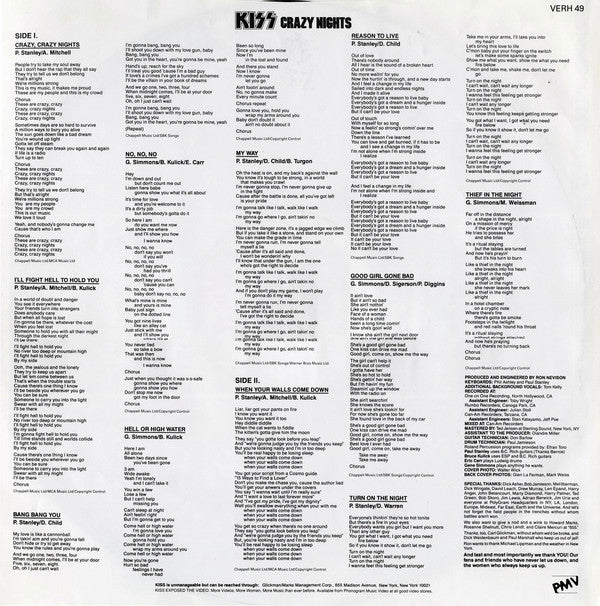 Kiss - Crazy Nights - Vinyl LP, Album, Stereo, UK 1987 (USED NM)