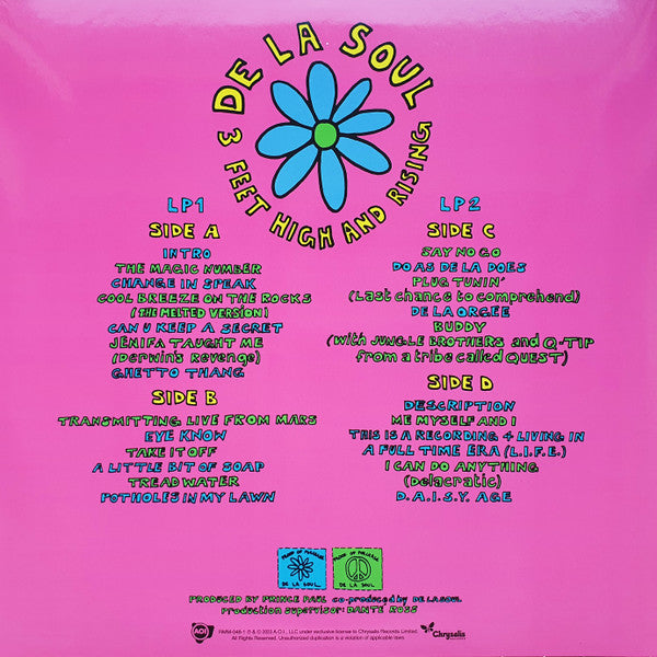 De La Soul – 3 Feet High And Rising - 2 x Vinyl LP, Album, Reissue, Magenta Opaque, 180g (NEW SEALED)