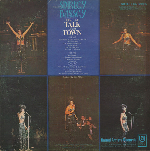 Shirley Bassey – Live At Talk Of The Town - Vinyl LP, Album, Repress, 1971 (USED NM)