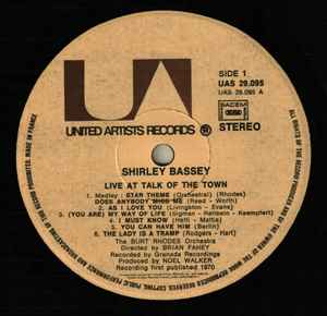 Shirley Bassey – Live At Talk Of The Town - Vinyl LP, Album, Repress, 1971 (USED NM)