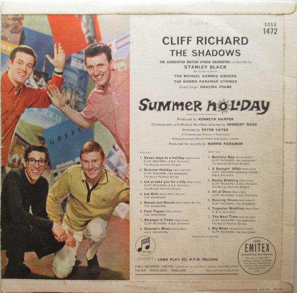 Cliff Richard And The Shadows - Summer Holiday - Vinyl LP, Album, Repress, Mono, UK 1963 (USED VG)