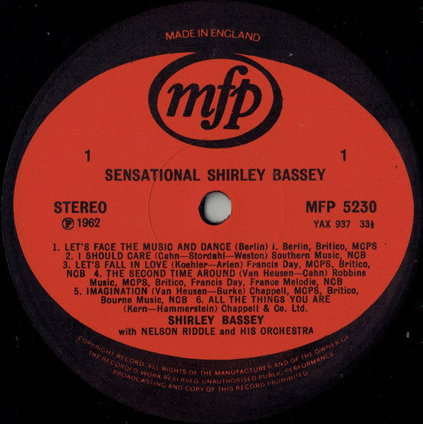 Shirley Bassey With Nelson Riddle And His Orchestra – What Now My Love - Vinyl LP, Album, Reissue, Stereo, UK (USED VG+)
