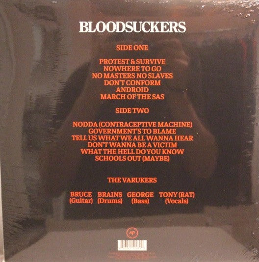 The Varukers - Bloodsuckers - Vinyl LP, Limited Edition Clear Vinyl, Reissue, UK 2023 (NEW SEALED)