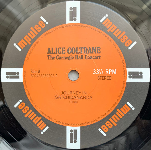 Alice Coltrane – The Carnegie Hall Concert - 2 × Vinyl LP, Album, Stereo, 2024 (USED VG+)