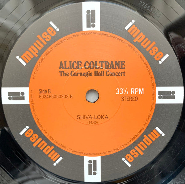 Alice Coltrane – The Carnegie Hall Concert - 2 × Vinyl LP, Album, Stereo, 2024 (USED VG+)