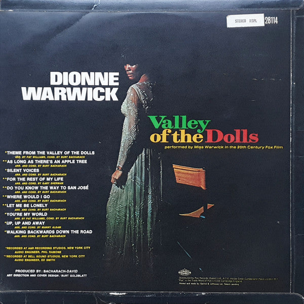 Dionne Warwick - Valley Of The Dolls - Vinyl LP, Album, Stereo, UK 1968 (USED VG+)
