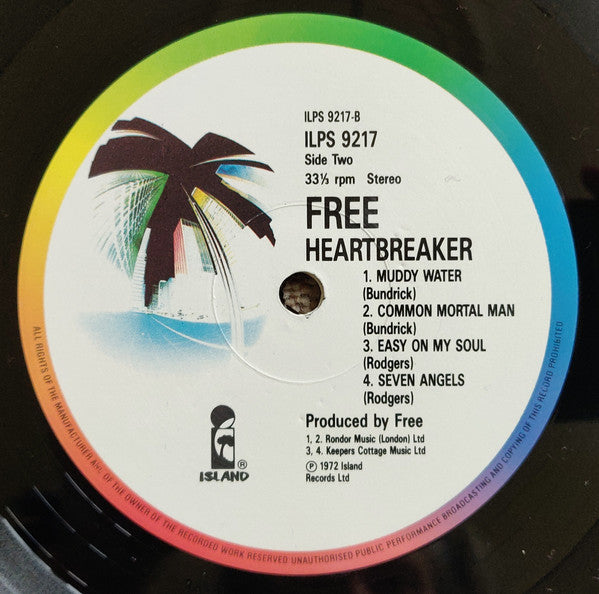 Free – Heartbreaker - Vinyl LP, Album, Reissue, Stereo, UK (USED VG)