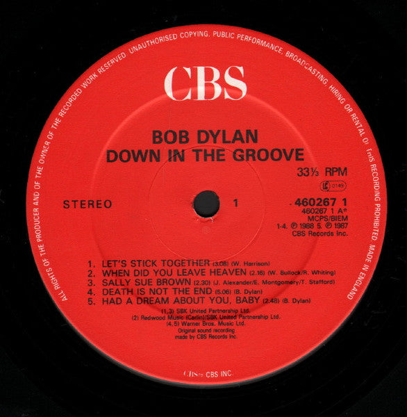 Bob Dylan - Down In The Groove - Vinyl LP, Album, UK 1988 (USED VG+)
