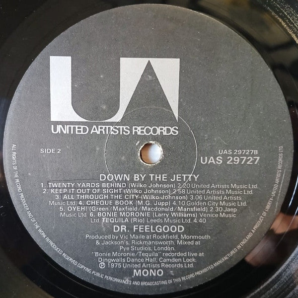 Dr. Feelgood – Down By The Jetty - Vinyl LP, Album, Mono, UK 1975 (USED VG+)