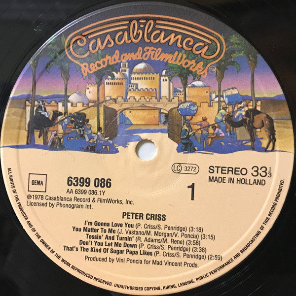 Kiss, Peter Criss - Peter Criss - Vinyl LP, Album, 1987 (USED VG+)