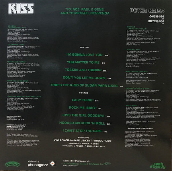 Kiss, Peter Criss - Peter Criss - Vinyl LP, Album, 1987 (USED VG+)