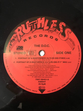 The D.O.C. – Portrait Of A Masterpiece - Vinyl 12", 45 RPM, Germany 1990 (USED VG)