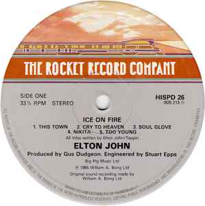 Elton John - Ice On Fire - Vinyl LP, Album, Stereo, UK 1985 (USED VG+)