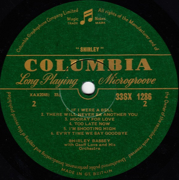 Shirley Bassey With Geoff Love And His Orchestra – Shirley - Vinyl LP, Album, Mono, UK 1961 (USED VG+)