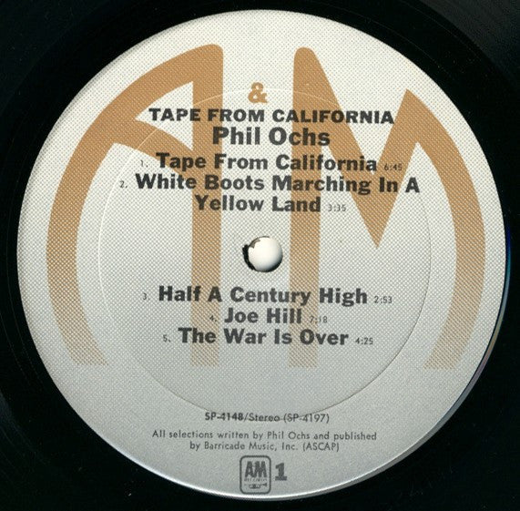 Phil Ochs - Tape From California - Vinyl LP, Album, Reissue, Stereo (USED VG)
