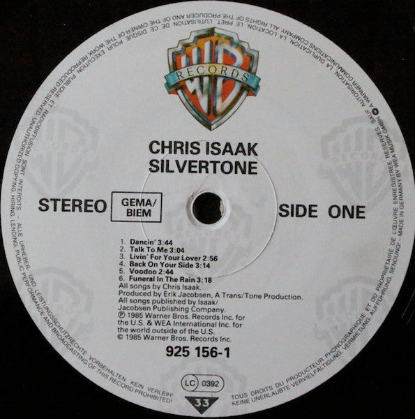 Chris Isaak - Silvertone - Vinyl LP, Album, 1985 (USED VG+)