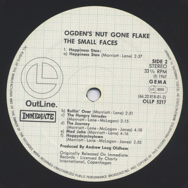 Small Faces – Ogdens' Nut Gone Flake - Vinyl LP, Album, Reissue, Germany 1983 (USED VG+)