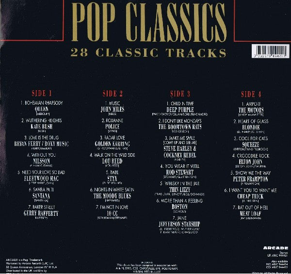 Various – Pop Classics (28 Classic Tracks) - 2 × Vinyl LP, Compilation, UK 1990 (USED VG+)