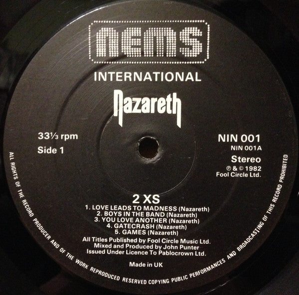 Nazareth - 2XS - Vinyl LP, Album, UK 1982 (USED VG+)