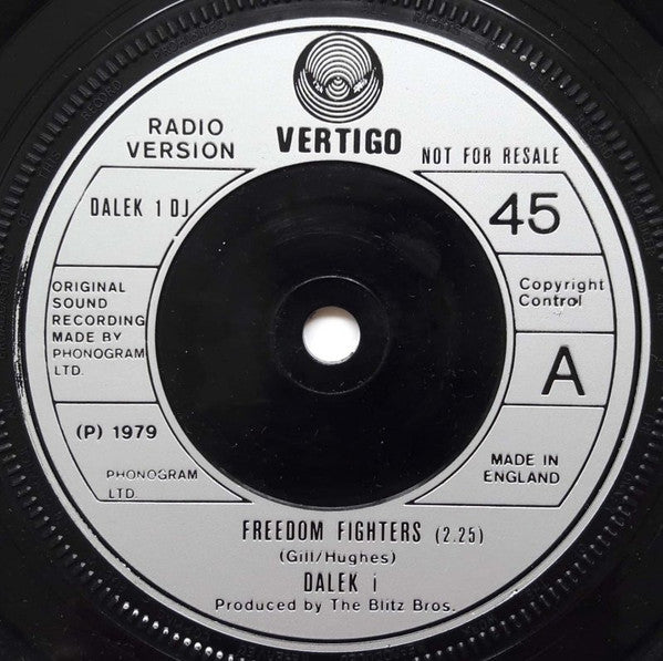 Dalek I - Freedom Fighters - Vinyl 7", 45 RPM, Promo, UK 1979 (USED VG+)
