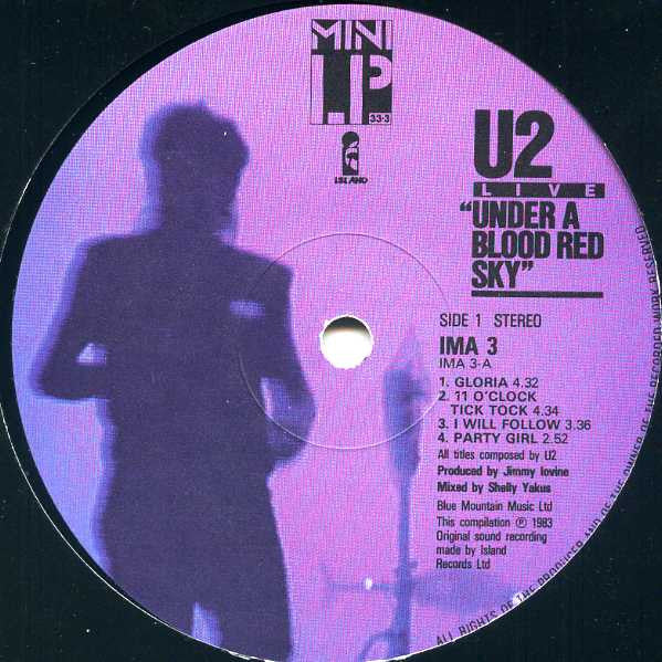 U2 – Live "Under A Blood Red Sky" - Vinyl LP, Mini-Album, UK 1983 (USED VG+)