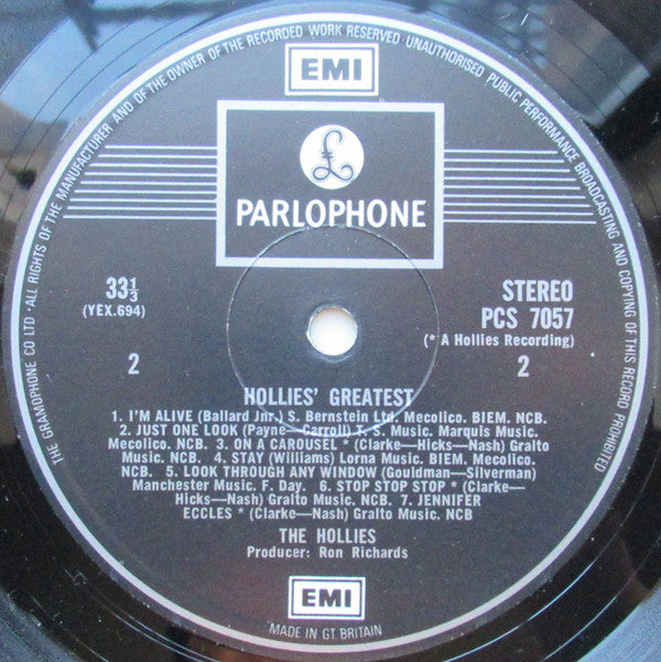 The Hollies – Hollies' Greatest - Vinyl LP, Compilation, Stereo, Repress, UK (USED VG+)