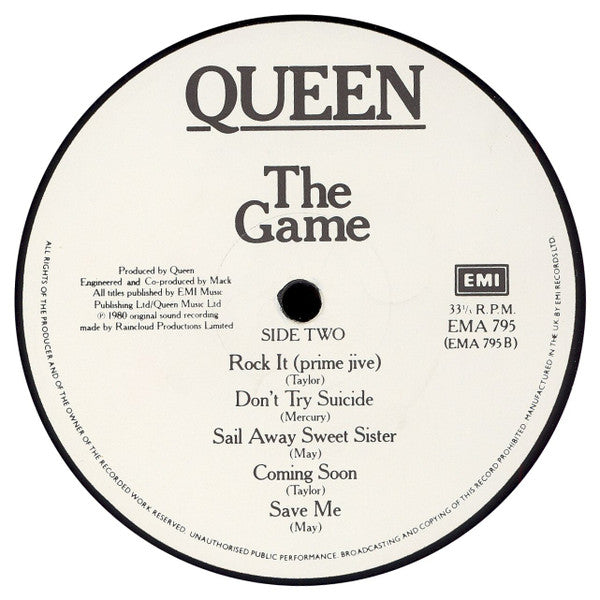 Queen - The Game - Vinyl LP, Album, Reissue, Repress, UK (USED NM)