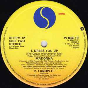Madonna - Dress You Up - Vinyl 12", 45 RPM, Single, Stereo, UK 1985 (USED VG+)
