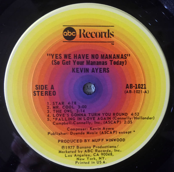Kevin Ayers - Yes We Have No Mañanas, So Get Your Mañanas Today - Vinyl LP, Album (USED VG+)