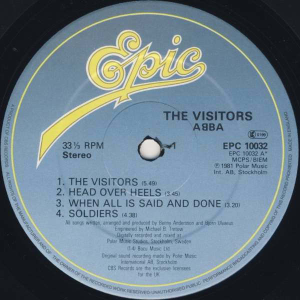 ABBA - The Visitors - Vinyl LP, Album, Stereo, UK 1981 (USED VG+)