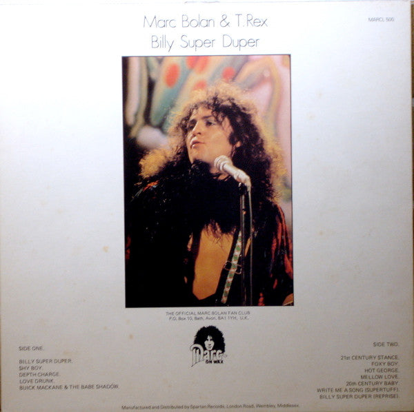 Marc Bolan & T.Rex - Billy Super Duper - Vinyl LP, Album, Reissue, UK 1985 (USED VG+)