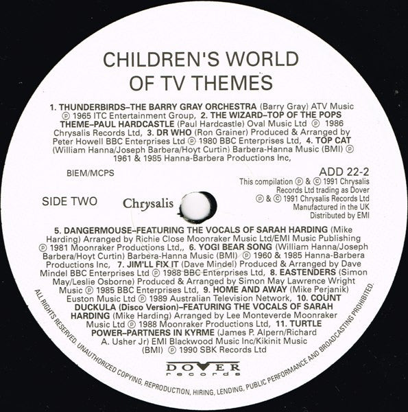 Various - The Childrens World Of T.V. Themes - Vinyl LP, Compilation, UK 1991 (USED VG+)