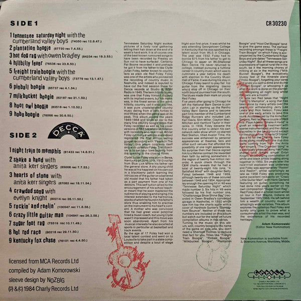 Red Foley - Tennessee Saturday Night - Vinyl LP, Compilation, UK 1984 (USED VG+)