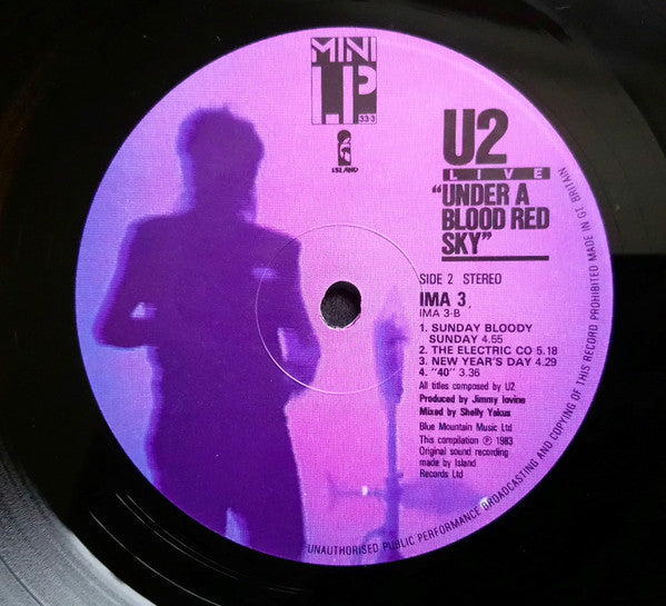 U2 – Live "Under A Blood Red Sky" - Vinyl LP, Mini-Album, UK 1983 (USED VG+)
