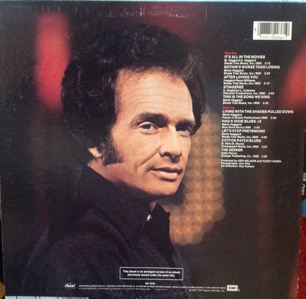Merle Haggard - It's All In The Movies - Vinyl LP, Album, Reissue, US 1979 (USED VG+)
